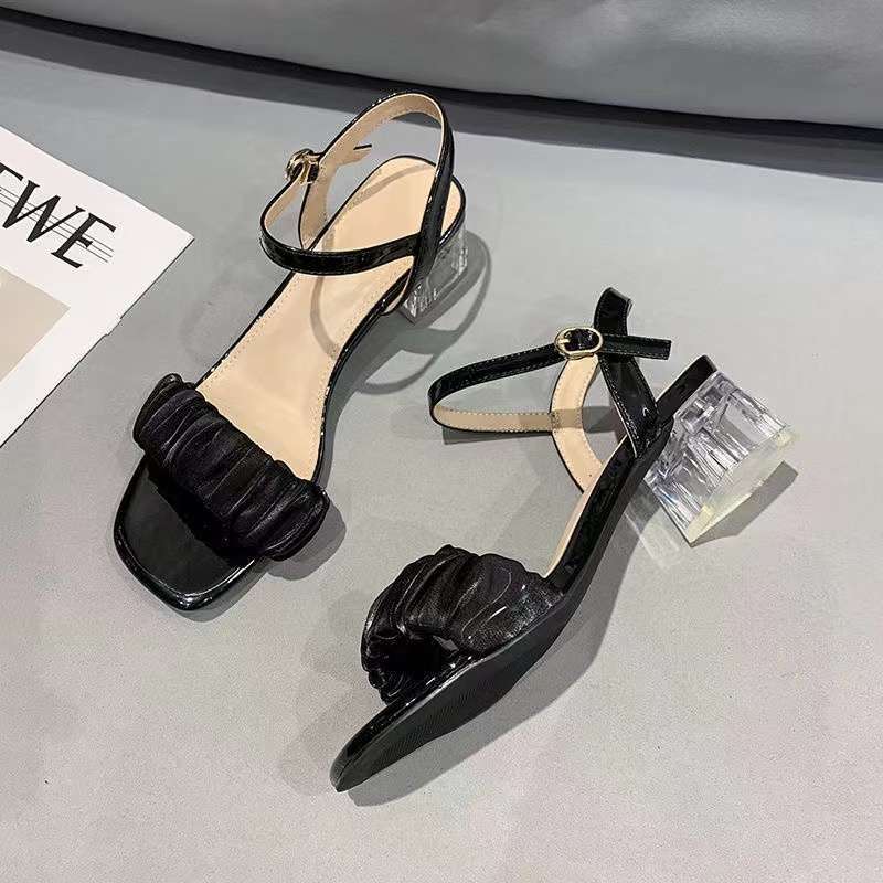 SUPERVICE WL1632-8 WL2778-2 Sandal Wanita Sandal Cewek Heels Ankle Strap  Simple Modern Style Fasionable Women Shoes