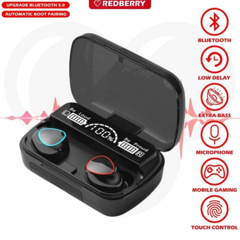 Promo GRATIS QKZ AK6 TWS M10 headset Bluetooth HIFI BASS