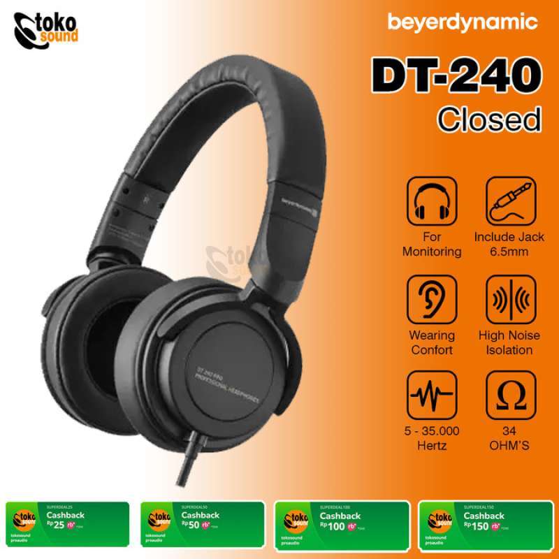 Beyerdynamic dt 240 sales pro closed studio headphone