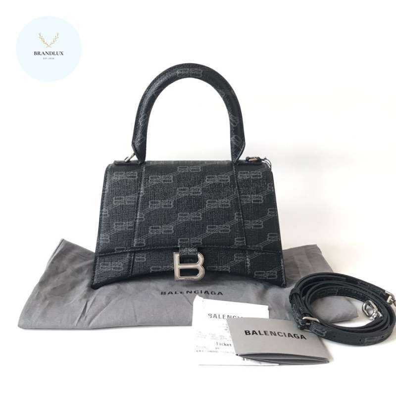 Jual Balenciaga Hourglass Monogram Logo Black Shw 100% Authentic
