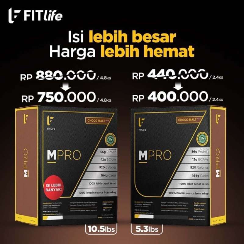 Promo FITLIFE MASS PRO 2.4 KG BPOM HALAL GAINER FIT LIFE MPRO
