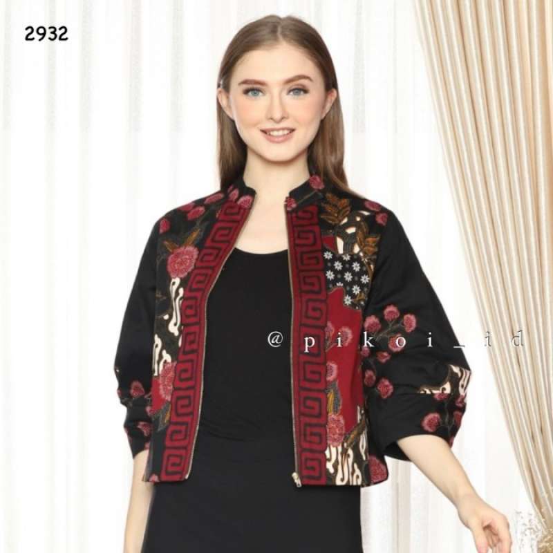 Jual Cardigan batik wanita modern luaran outer batik seragam