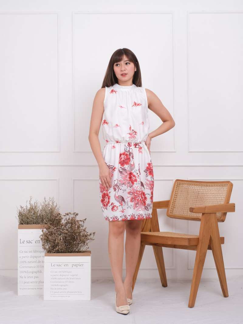 Promo EF636 BATIK MODERN Bahan satin silk DRESS BATIK SATIN