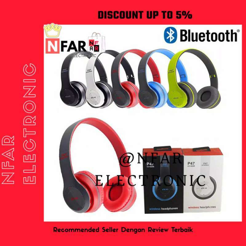 Promo HEADSET BLUETOOTH BANDO P47 HEADPHONE WIRELESS BLUETOOTH