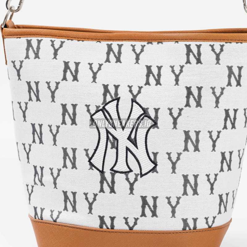 Jual Mlb Big Classic Monogram J New Bucket Bag Nyy Crem (100
