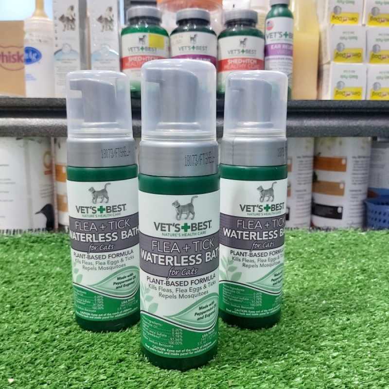 Promo Vets Best Flea and Tick Waterless Bath Foam Dry Shampoo for