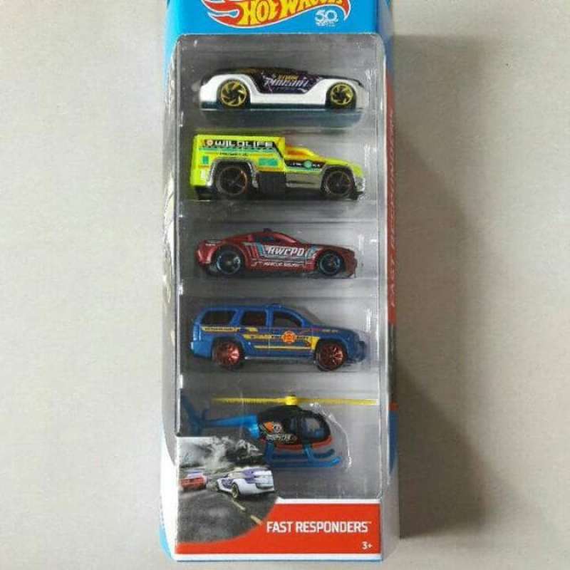 Promo Hotwheels Giftpack Fast Responders 5 pack HW PURSUIT rescue