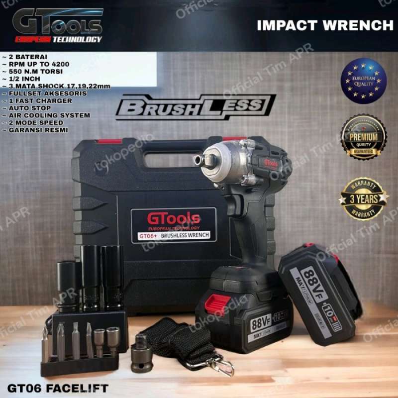Jual Impact Wrench Gtools Eropa Gt06 Facelift 88v 550nm Mesin Pembuka Baut Di Seller Prima Adaptor Kebon Kacang Kota Jakarta Pusat Blibli