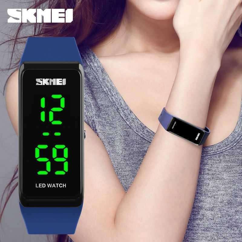 Promo Jam Tangan Gelang Wristband LED Skmei 1265A Hitam Diskon 9