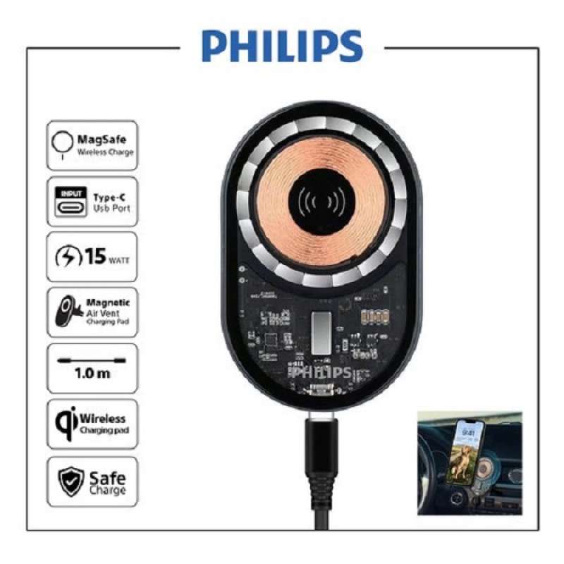Jual Philips Dlp9719t Car Mount MagSafe Wireless Charger Air Vent