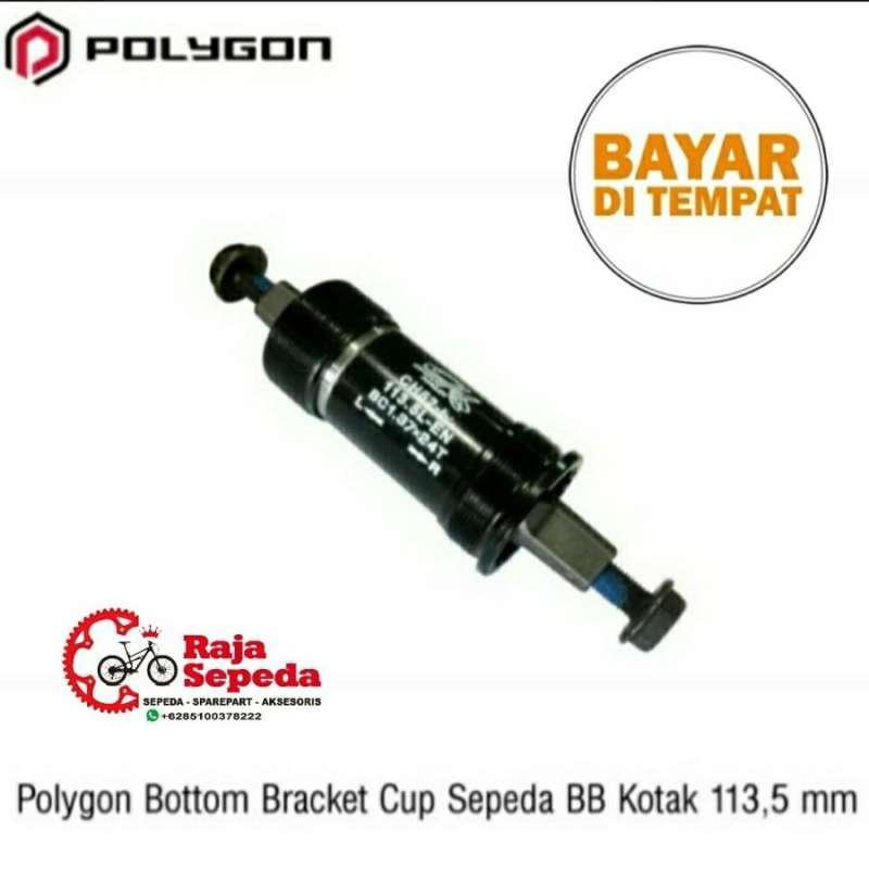 Jual BOTTOM BRACKET BB KOTAK POLYGON 113.5MM BEARING AS TENGAH