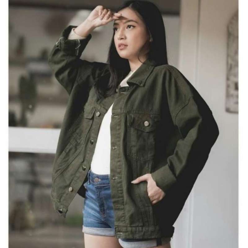 Jaket denim army shop