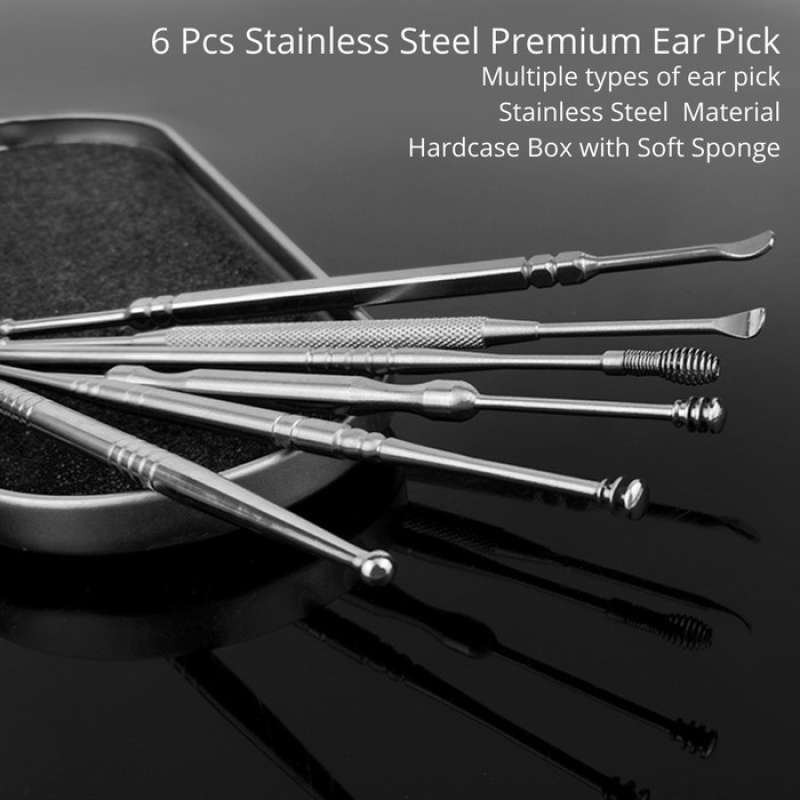 Jual 5pcs Ear Pick Stainless Steel Earpick Wax Korek Besi Kuping