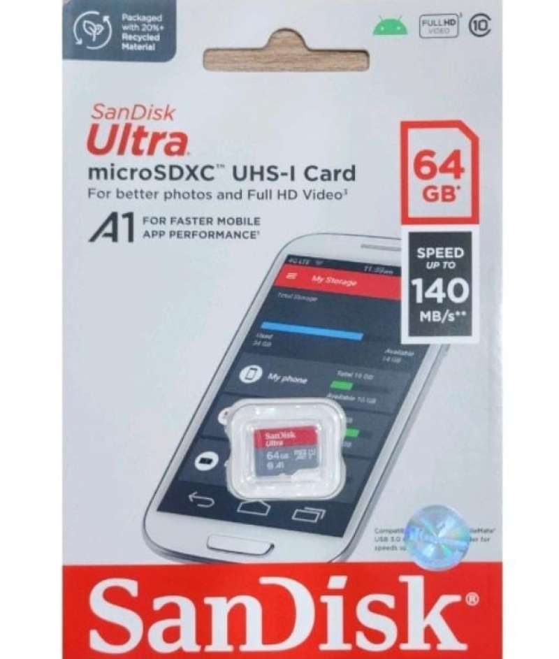 Micro SD Sandisk Ultra 64GB 120Mbps A1 MicroSDXC Original