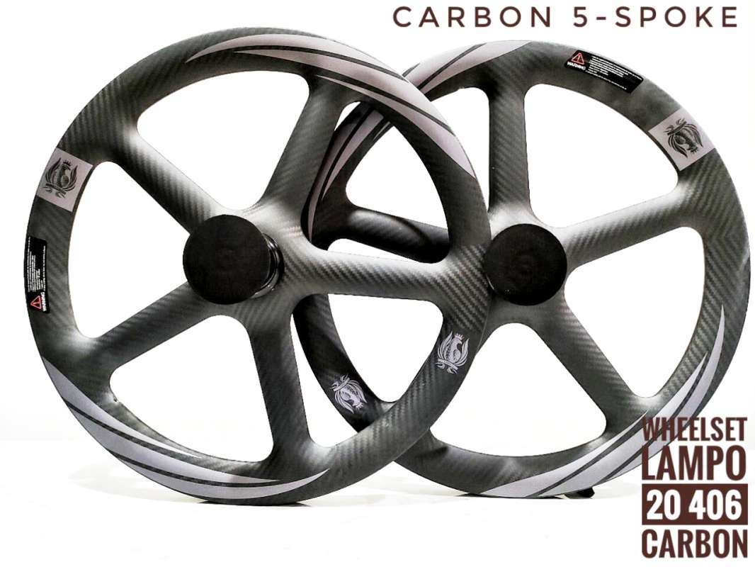 Promo WHEELSET LAMPO CARBON 5 SPOKE 16 349 20 406 22 451 DISC
