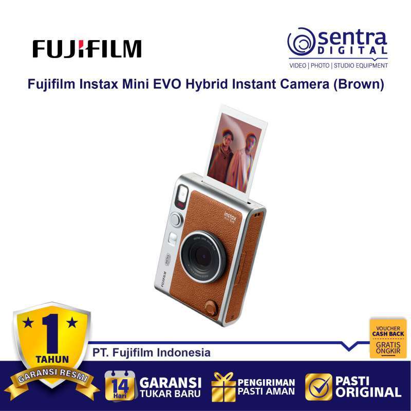 Fujifilm Instax Mini Evo Hybrid Instant Camera Brown