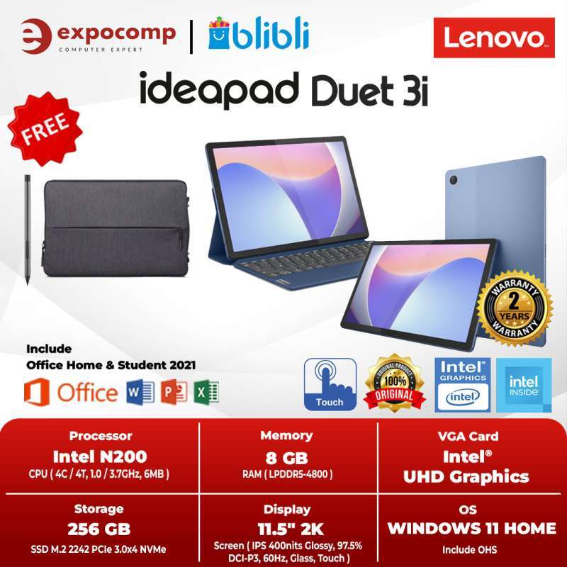 Jual Lenovo Ideapad Duet 3i 11ian8 2xid Abyss Blue Intel Celeron