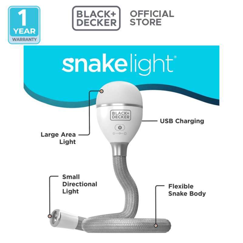 Promo Black+Decker Snake Light 2 in 1 Lampu Fleksibel (BDCFSL01-B1) Diskon  24% di Seller Black+Decker - Mangga Besar-2, Kota Jakarta Barat