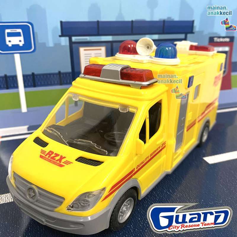 MAINAN ANAK MOBIL AMBULANS AMBULANCE GUARD CITY RESCUE TEAM 89-505B