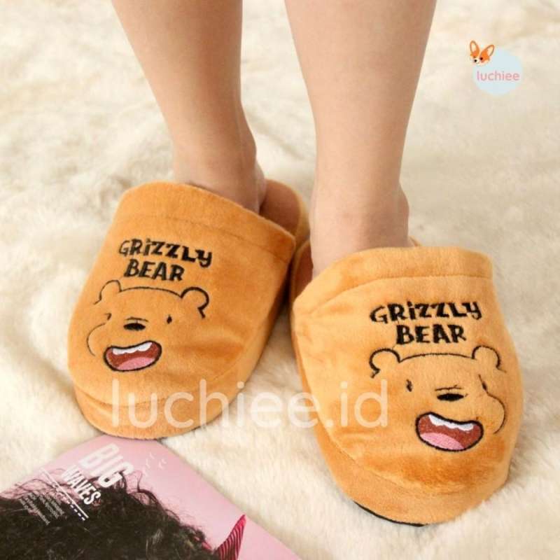 Sandal Slop Wbb We Bare Bears Sendal Bordir Kamar Rumah Sni