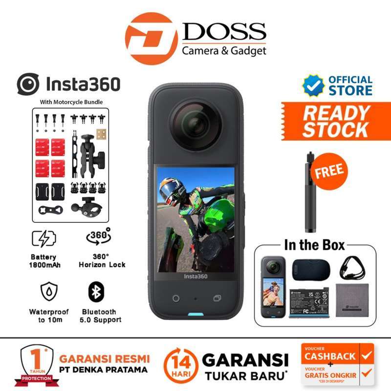 Promo Insta360 ONE X3 Action Camera Waterproof Insta 360 ONE X3 - Motorcycle  Kit Diskon 10% di Seller Doss Bali - Doss Bali - Kota Denpasar | Blibli
