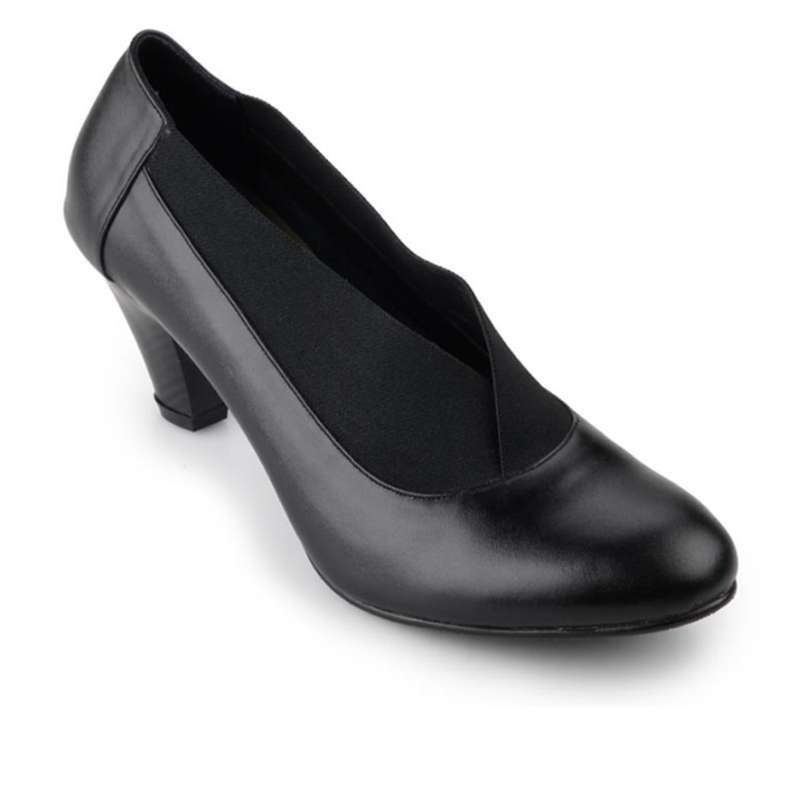 Marelli High Heels Sepatu Wanita Didesain casual Pointed toe Cow Leather  6823 Hitam