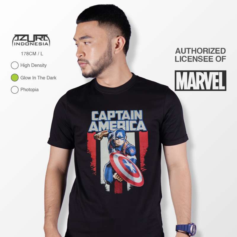 Captain america t shirt glow in the dark shop