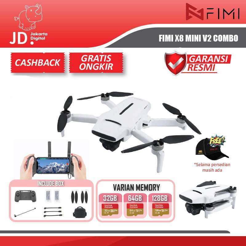 FIMI X8 MINI V2 COMBO Drone GPS 9km 4K 3 axis Gimbal 37Min Flight Time