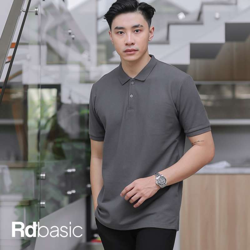 Dark grey polo top