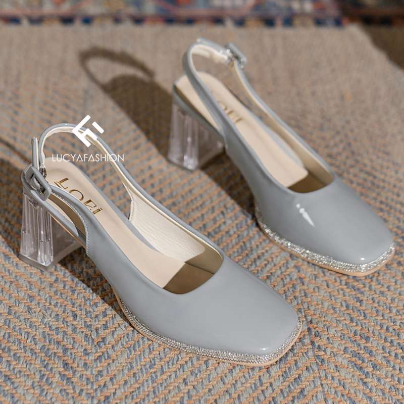 heels kaca terbaru wanita import sepatu heels tapak tahu murah sepatu fashion kekinian 712