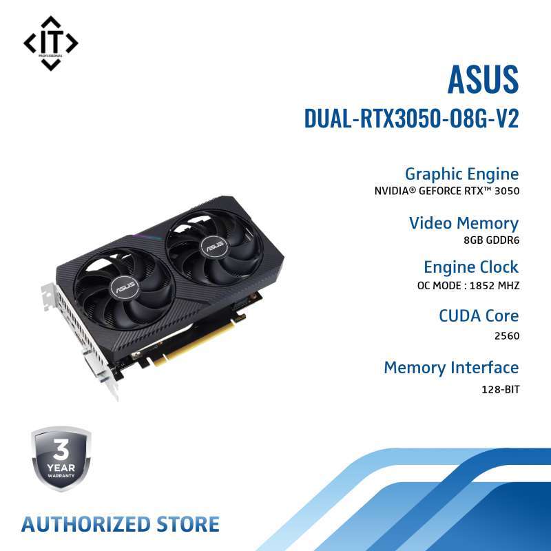 ASUS DUAL-RTX3050-08G グラフィックボード ASUS Dual GeForce RTX 3050 OC Edition 8GB GDDR6 | Graphics Card