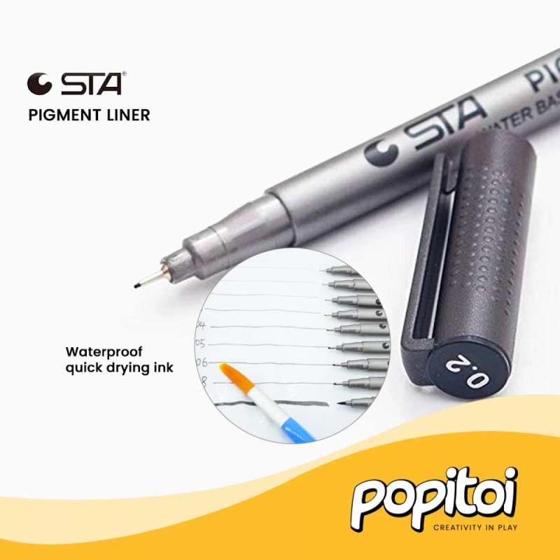 STA Pigment Fineliner Set pcs Pena Sketsa Drawing pulpen
