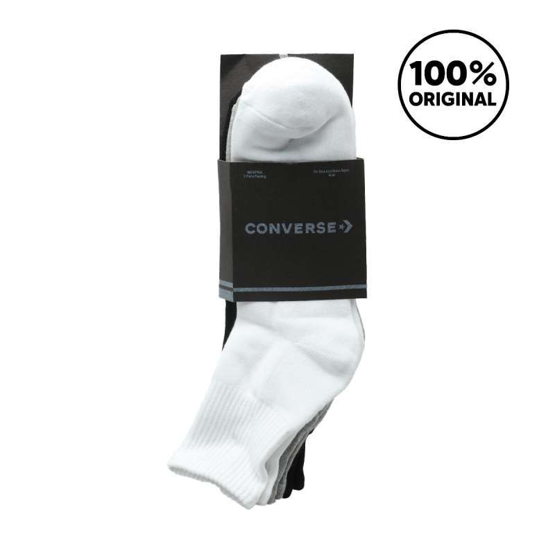 Jual Converse Men S Quarter Socks 3Pairs White Grey Black CONMQ889
