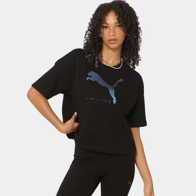 Promo PUMA Women Sportswear Cyber Graphic Tee Pakaian Olahraga