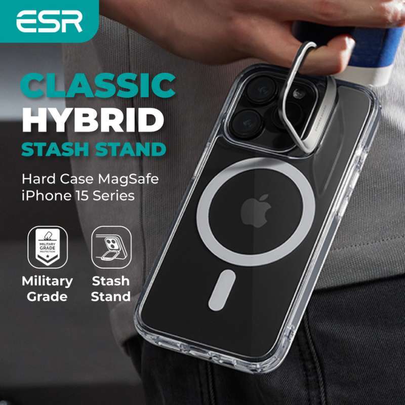 ESR iPhone 15 Pro Max Classic Hybrid Case with Stash Stand