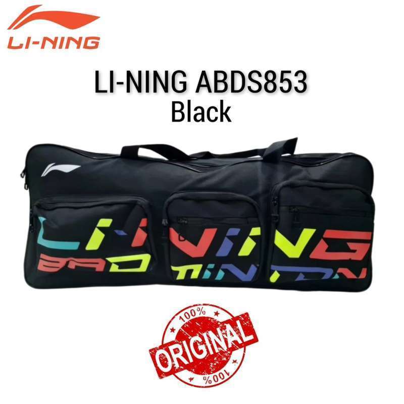 Tas Badminton Lining ABDS853 ABDS 853 Black Hitam Original Bulutangkis  ADHA SPORT