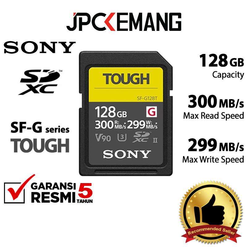 JPC KEMANG Sony 128GB SF-G Tough Series UHS-II SDXC Memory Card 128 GB  GARANSI RESMI