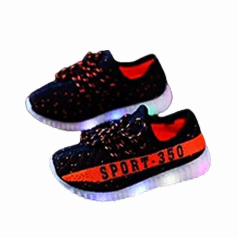OEM Sepatu Sport Lampu Led Anak-Anak Unisex Motif 350 Import (ZH-SS004)