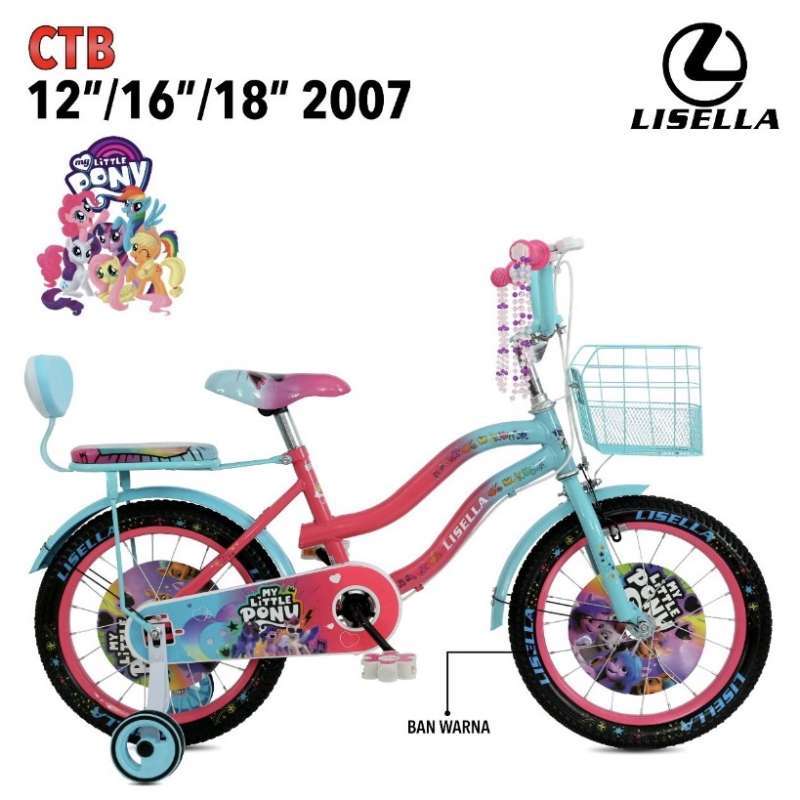 SEPEDA MINI ANAK LISELLA 2007 LITTLE PONY 12 inch 16 inch 18 inch KERANJANG BESI