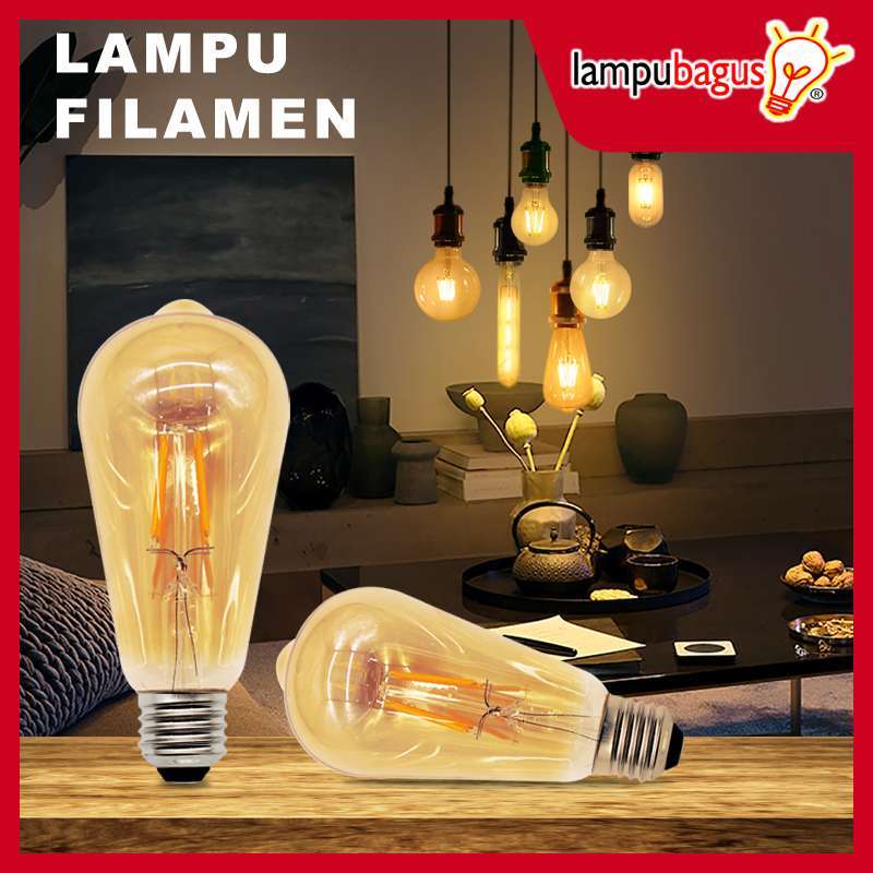 Lampu Filamen Edison Watt ST64 Lampu Bohlam Edison Watt Fitting E27