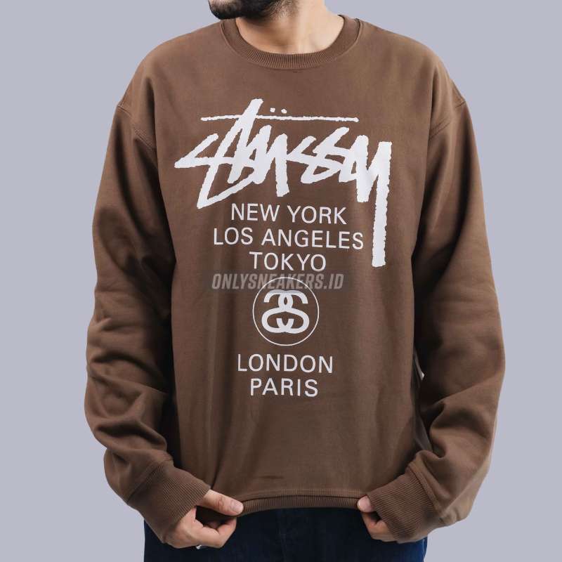 Promo Stussy World Tour Coffee Crewneck 100 Authentic Xl