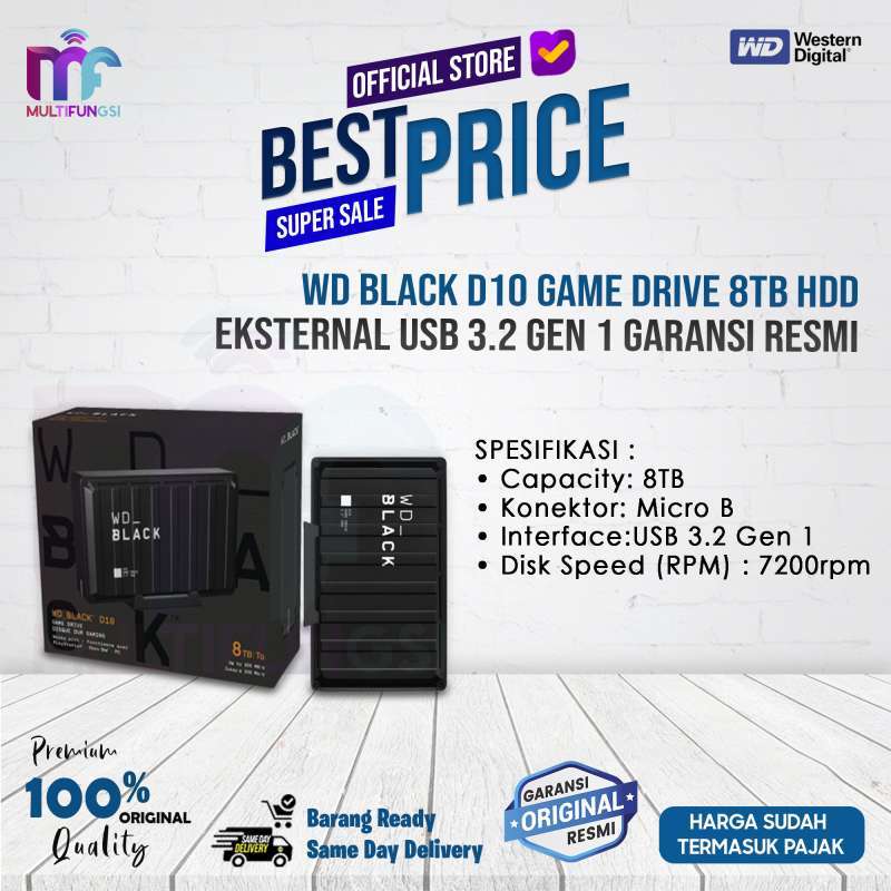 Jual Wd Black D10 Game Drive 8tb Hdd Eksternal USB Gen