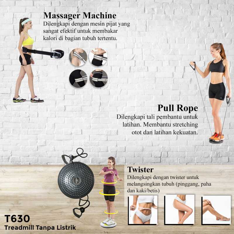 Jual BFIT 630 OneSport Multifunction Manual Treadmill Peralatan