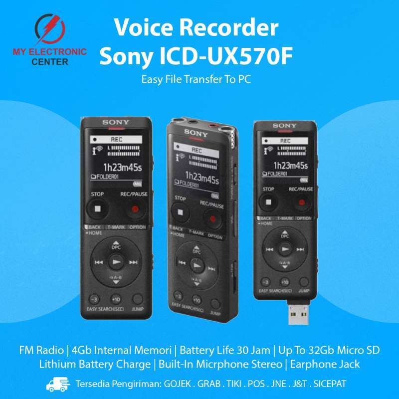 Jual Sony Icd-ux570f Voice Digital Recorder Alat Perekam Merekam