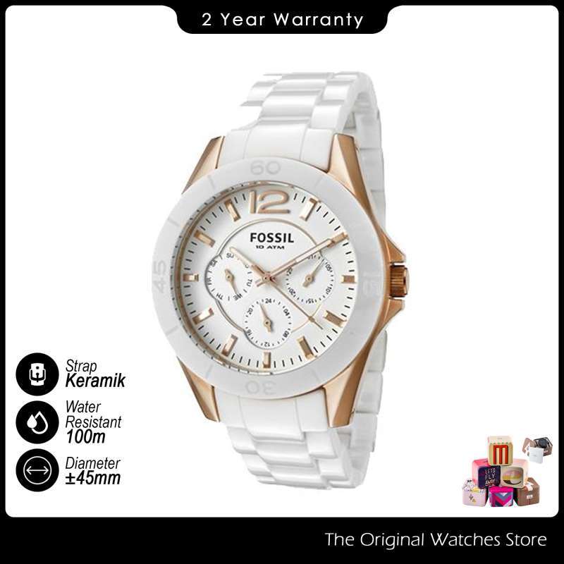 Fossil CE1006 Riley Chronograph Jam Tangan Wanita Putih