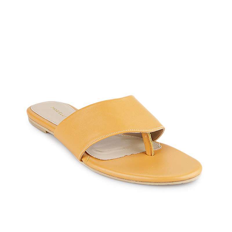 Marelli Flat Slip on Sandal Wanita Cushioning Footbed nyaman dipakai Open  Toe Yellow IP 712