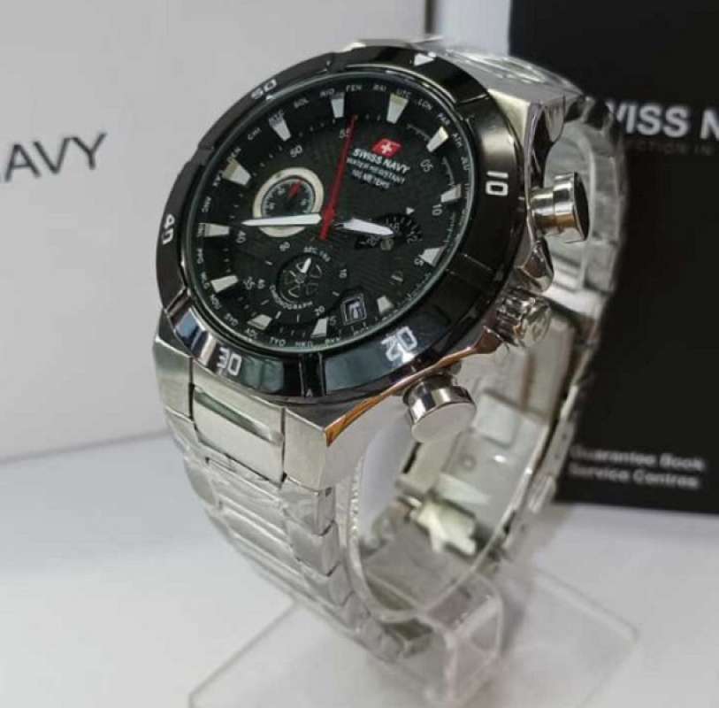 Jual Jam Tangan Pria Swiss Navy Sn 8695 M Silver Black Original Di