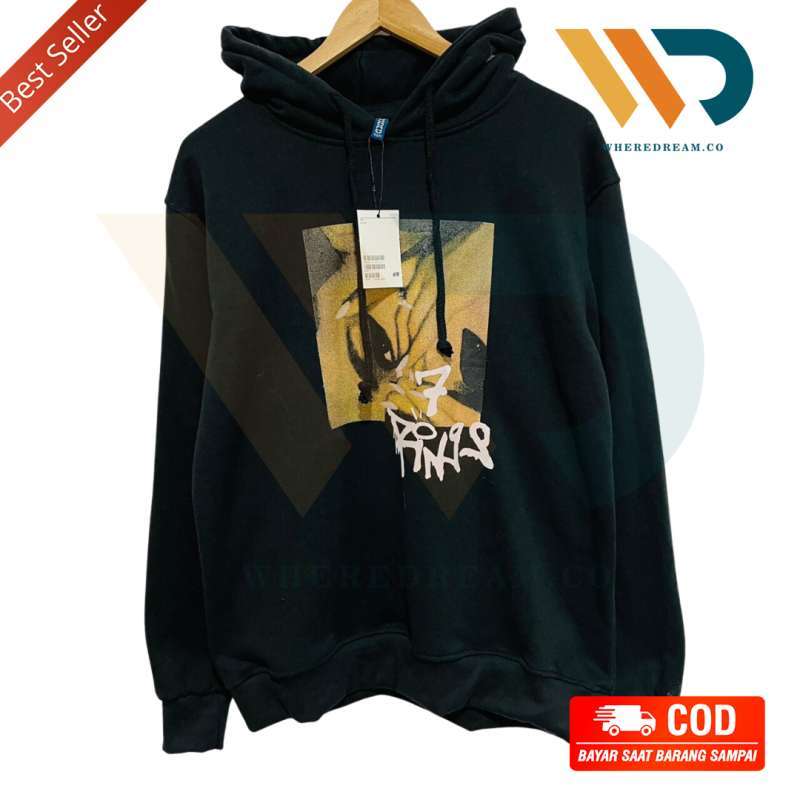Promo HOODIE H M ARIANA 7 RING BLACK JAKET HNM SWEATER PRIA WANITA