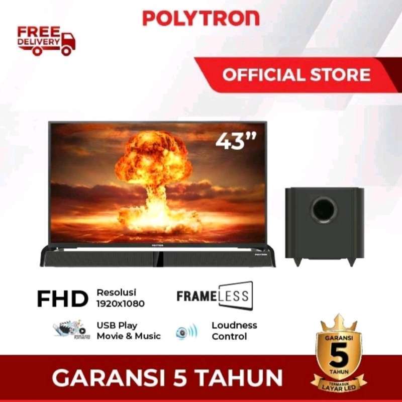 Jual POLYTRON PLD 43BV1558 Cinemax Soundbar Led Tv 43 inch Digital