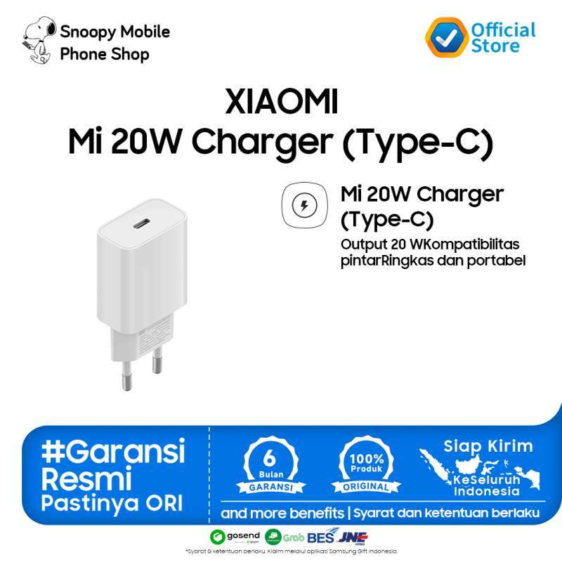 Adapter Xiaomi 20w Usb C Mi 20w Fast Charger Adapter Kepala